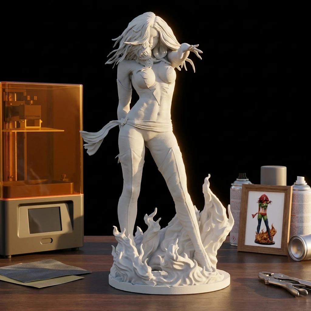 Kits de modèles imprimés en 3D non peints et non assemblés, personnalité sombre de Jean, échelles 1/24, 1/18, 1/12 (nécessite peinture et assemblage)