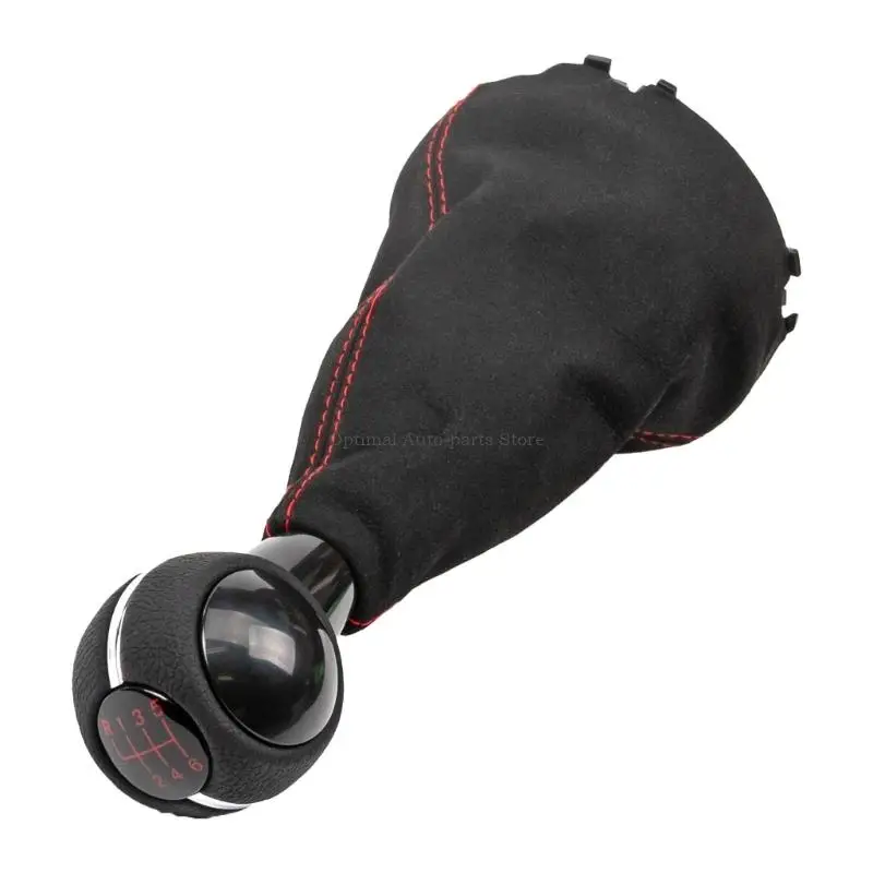 Replacement Manual Gear Knob with Black Panels and Silver-Tone Trim for F54 F55