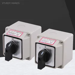 1pc Universal Transfer Switch LW26-20 with Waterproof Box Dual Power Switch Motor Inverted Positive and Negative Rotation