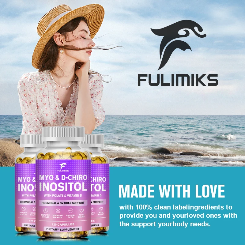 Myo-Inositol & D-Chiro Inositol Plus Folate & Vitamin D - Ideal 40:1 Ratio - Hormone Balance & Healthy Ovarian Support for Women