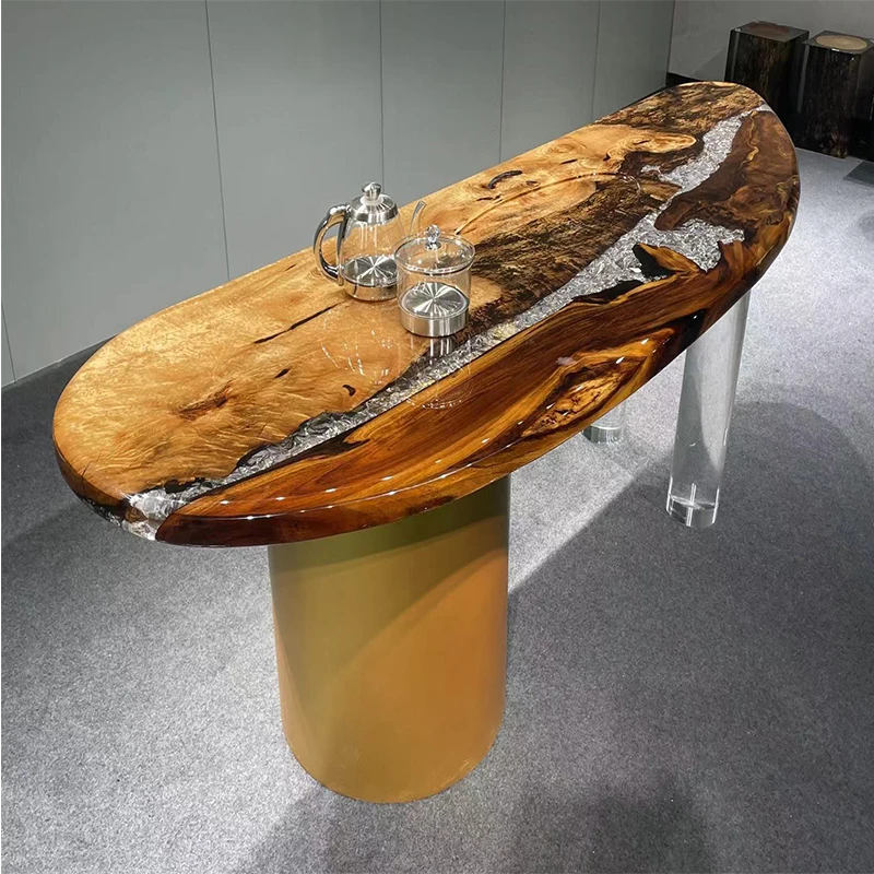 Gold camphor ice crack resin table 260-80-5