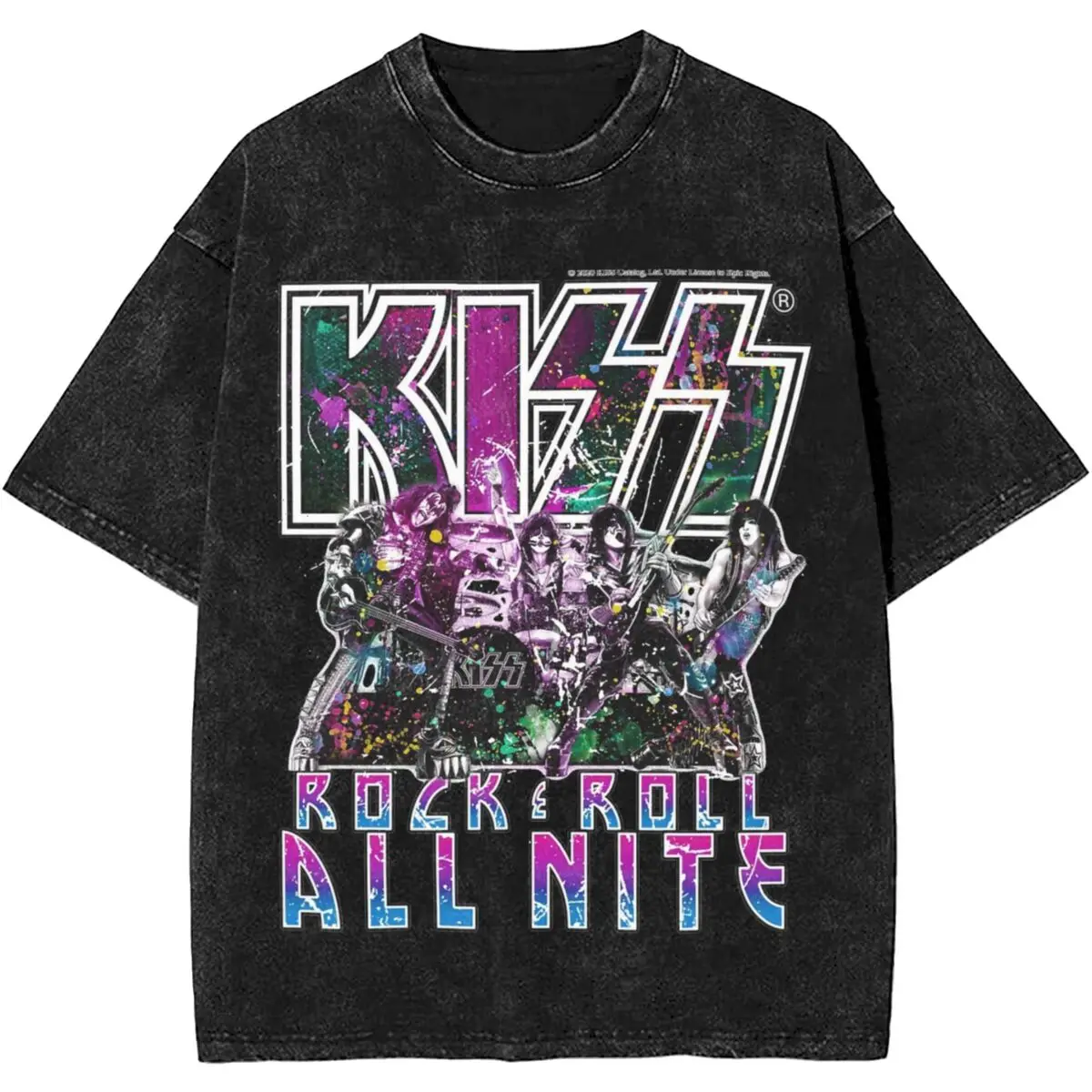 

Футболка для мужчин и женщин Ovresize Kiss Rock And Roll All Nite, классические футболки рок, повседневные топы, уличная одежда