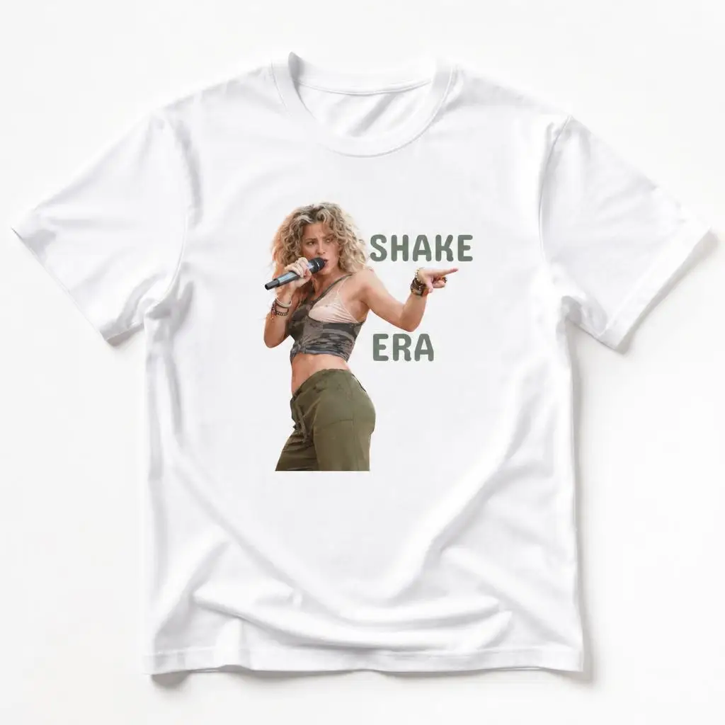 Shake Era Shakiras Bold Stage Energy T Shirt 100% Cotton Clothing Short Sleeve Round Collar Tees Graphic T-Shirt