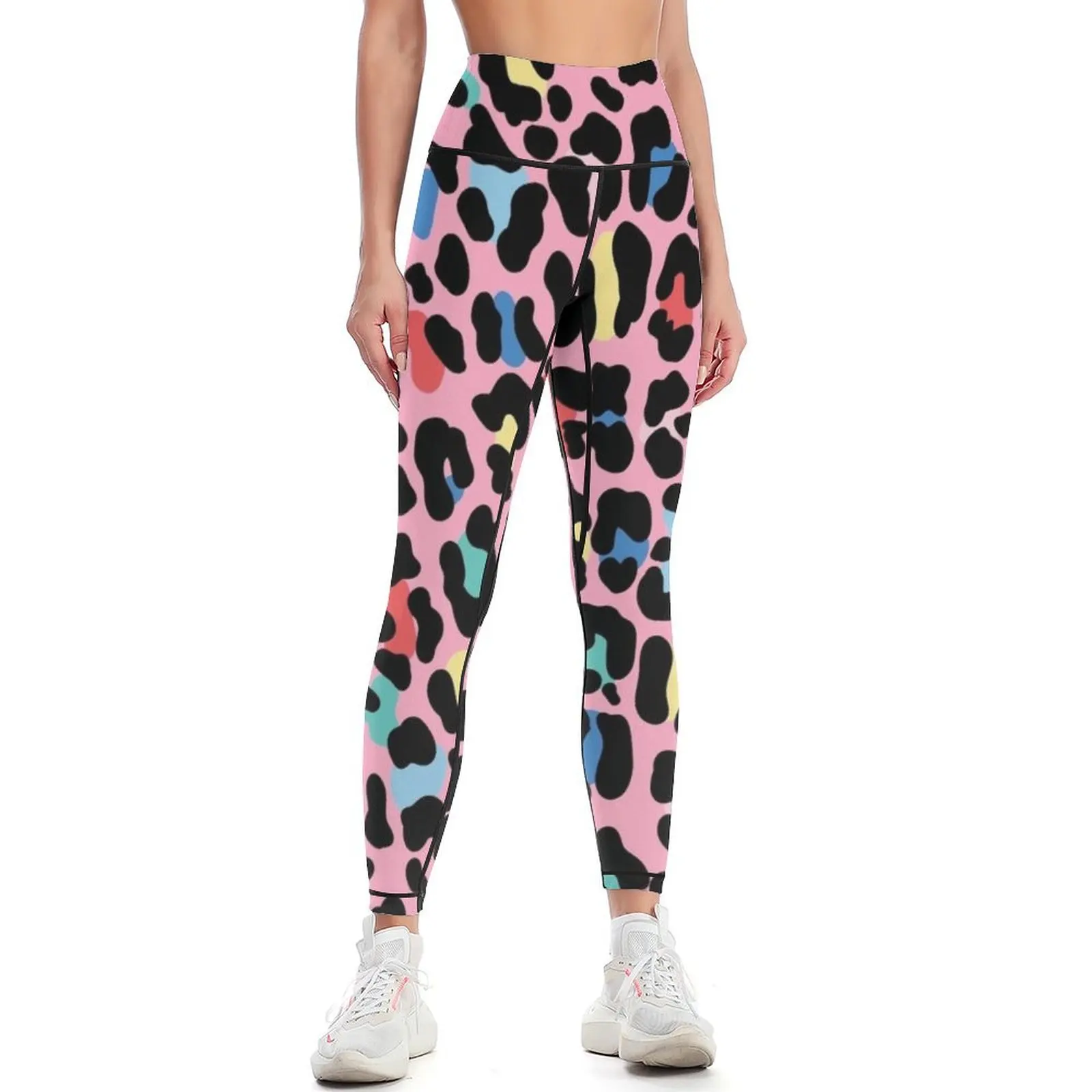 

Rainbow leopard by Elebea Leggings legging push up Training pants gym wear Womens Leggings