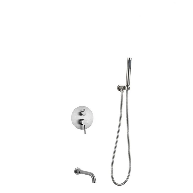 

Brushed nickel Stainless Steel Built Installation Rain Shower spout Two-Function Hot Cold Mixing Bathroom Faucet