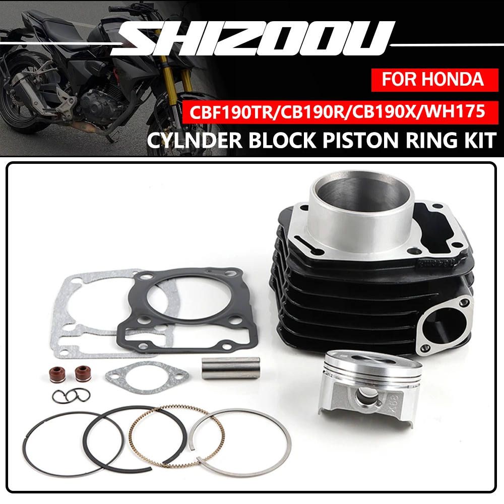 61mm Bore Cylinder Piston Kit for Honda CBF190 CBF190TR CB190R CB190X CB 190X 190R WH175 SDH175-6-7-10-11 Motorcycle