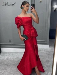 Bowith-vestido de noche largo de lujo para mujer, traje elegante de un hombro, de sirena, para fiesta de Gala, 2023