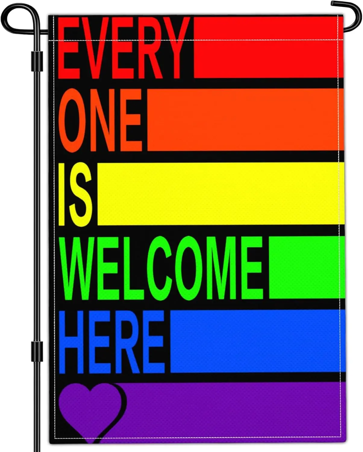 Everyone Is Welcome Here Garden Flag Gay Pride Garden Flags for Outside 12x18 Double Side LGBTQ Equality Diversity Trans Rig hhz