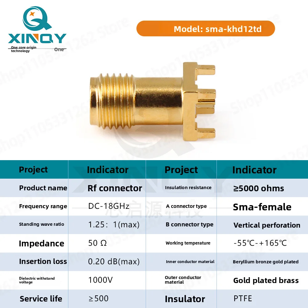 10Pcs SMA female coaxial connector 18G lengthened, vertical antenna seat, RF antenna connector