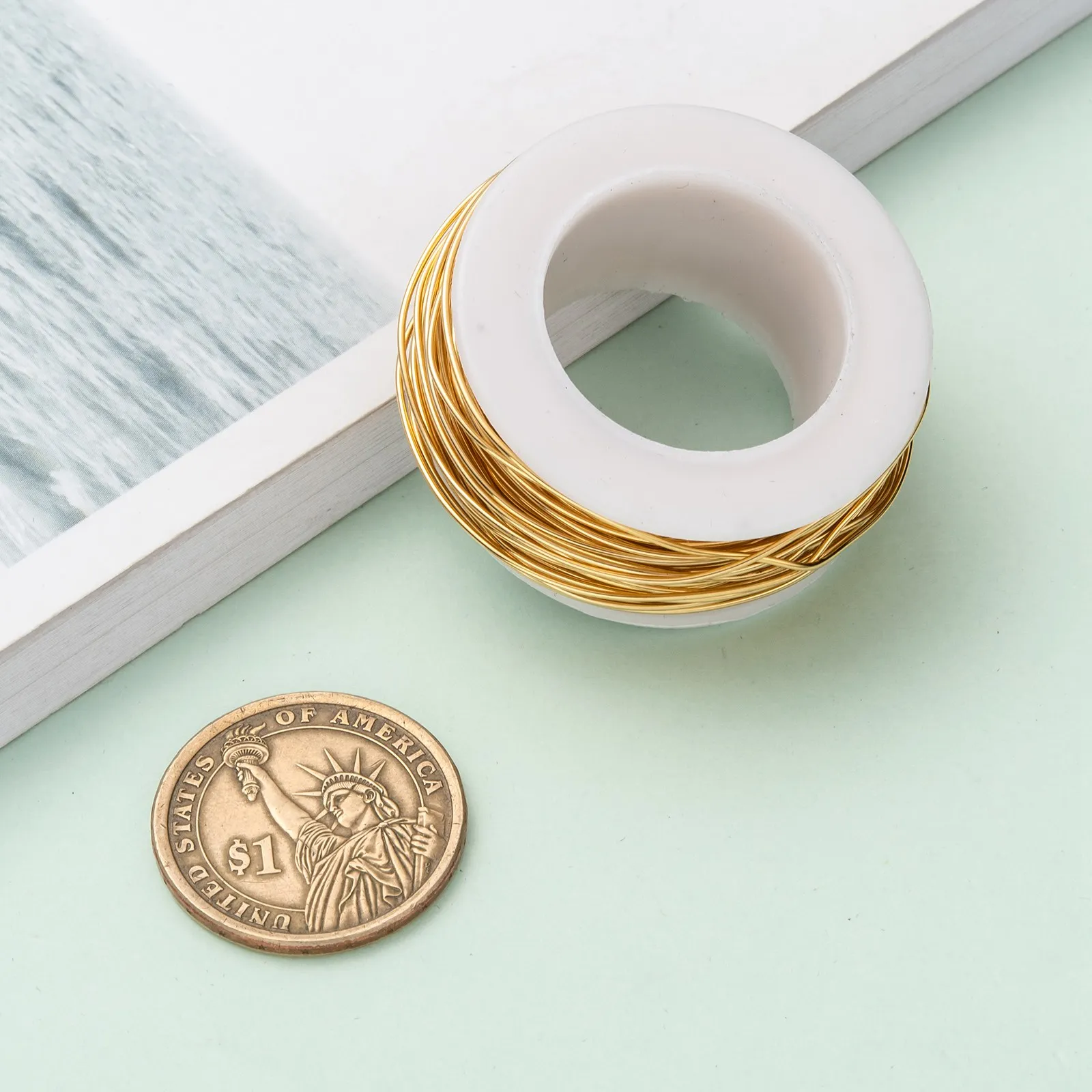 1 Roll 0.7mm Golden Stainless Steel Wire 21 Gauge Wire Material for Rings Bracelets Necklaces DIY Jewelry Making Accessories