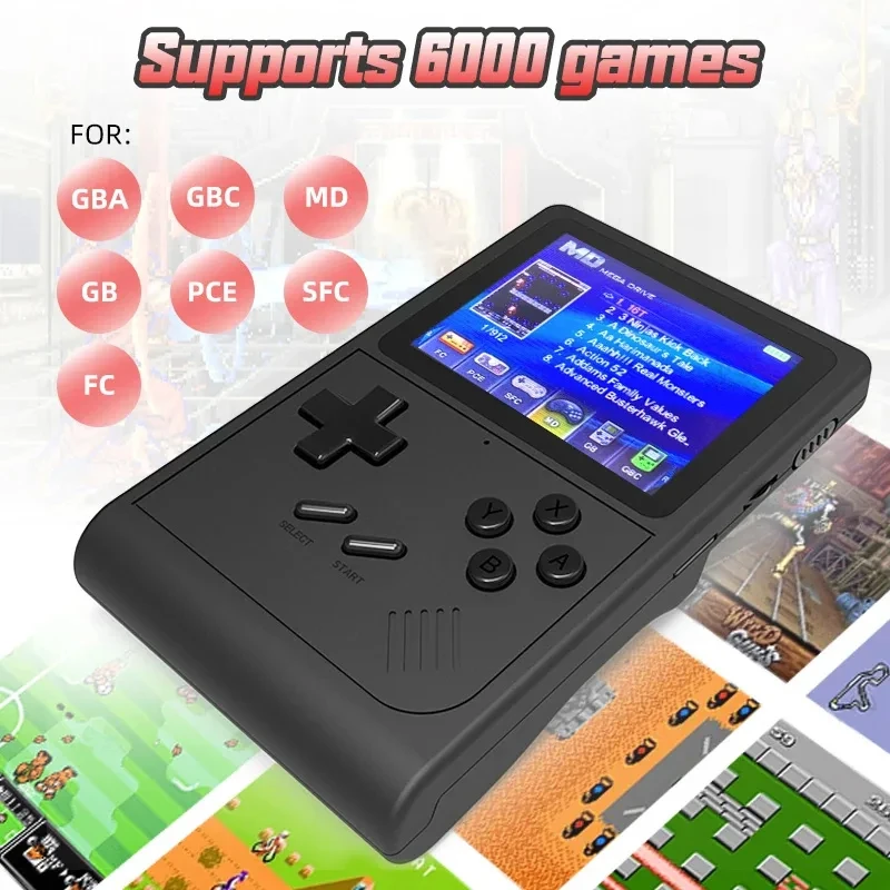 GB300 Handheld Game Console Player Portable Retro Video Game Console 3.0 Inch Built-in 6000+Game Support AV Output