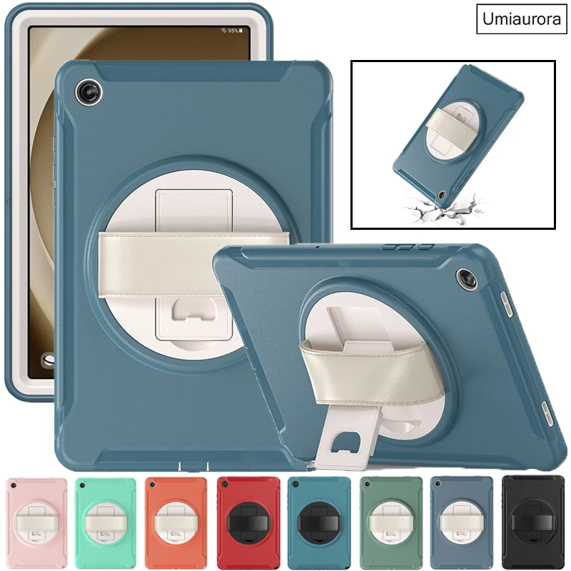 

Для Samsung Tab A7 A8 A9+ A11+ Plus 11-дюймовый SM-X230 X210 X200 S6 Lite 10,4 дюйма противоударный чехол для планшета с ремешком на руку, подставка Armor Funda