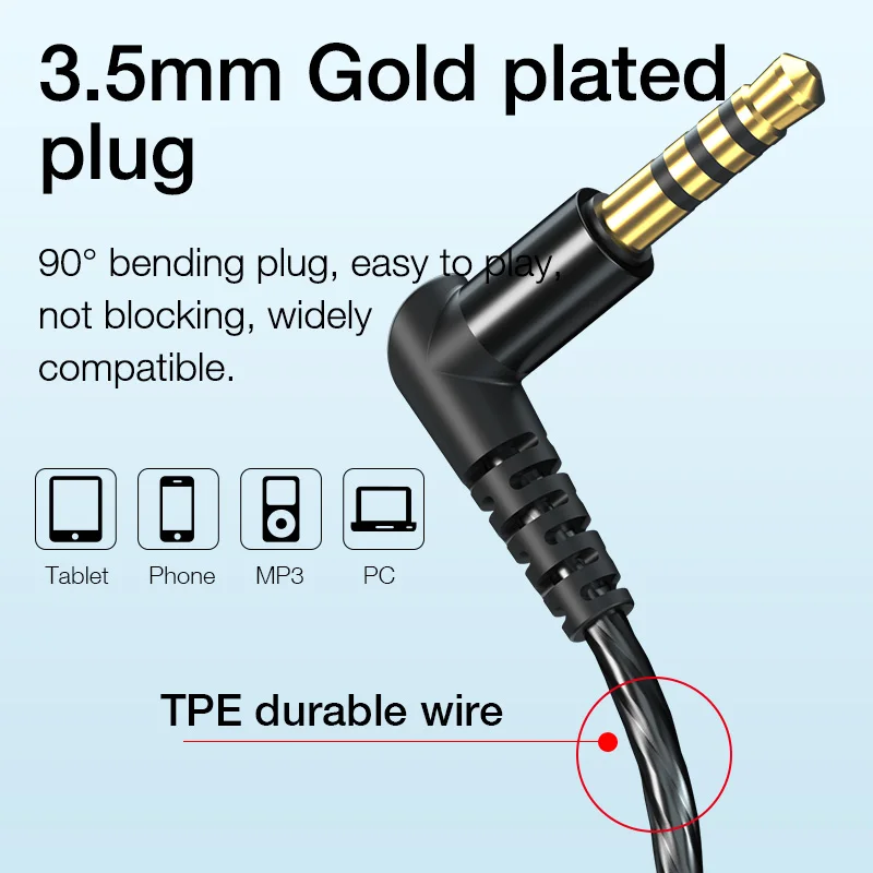 سماعات أذن سلكية من earديكو مزودة بميكروفون يتم التحكم في الأسلاك سماعات أذن داخلية شفافة سماعات أذن رياضية للموسيقى سماعات أذن للألعاب