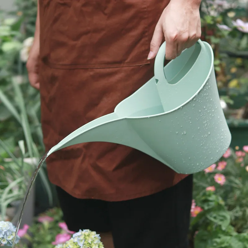 Household 2L Portable Gardening Watering Kettle Long Mouth Plant Watering Kettle Plastic Flower Watering Kettle Gardening Tools