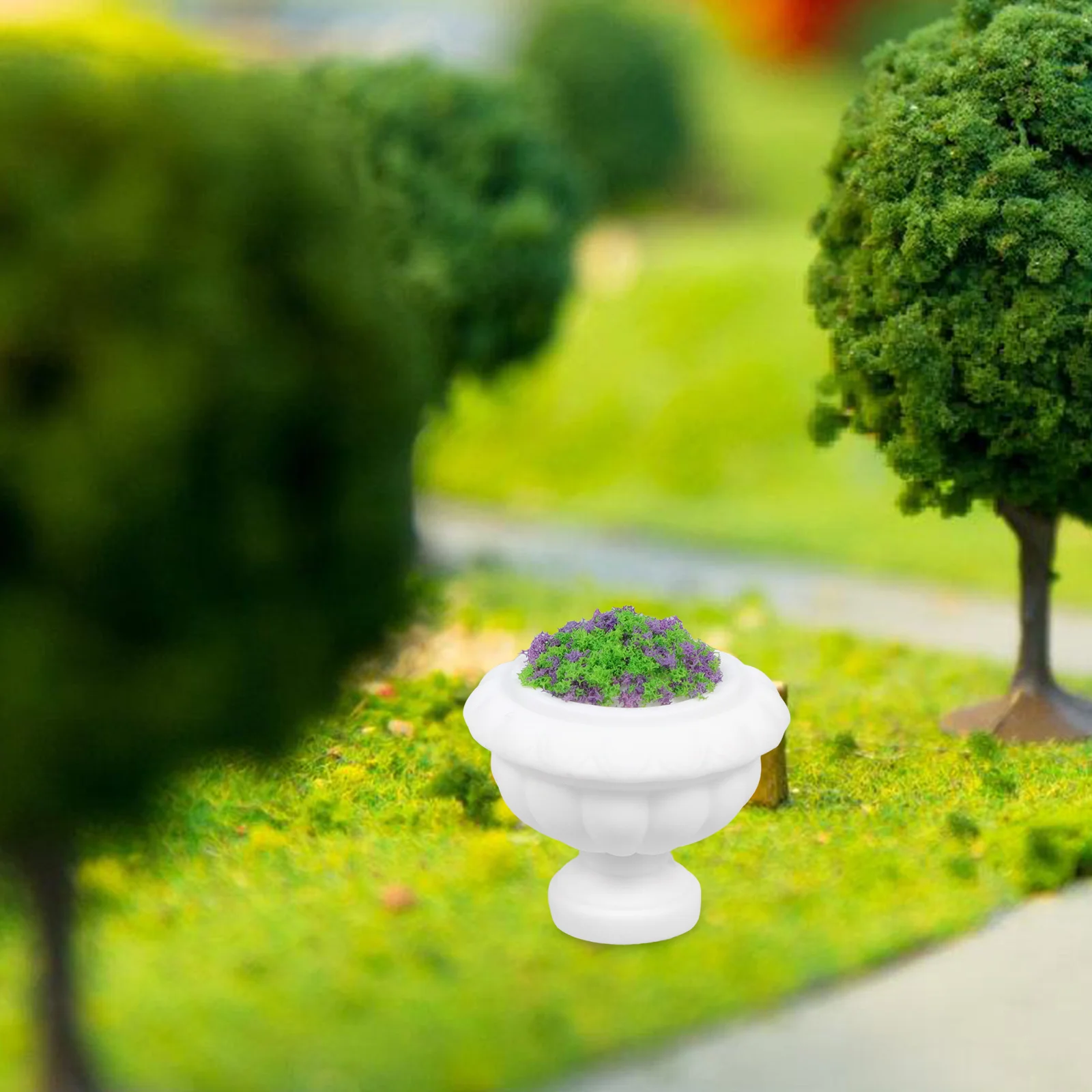 

8pcs Mini Bonsai Resin Flower Pots Creative Faux Design Desk Decor Micro Landscape Miniatures