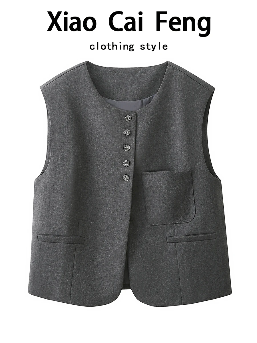 

Faionable High-End Feel Suit Jaet Women's Spring Autumn Loose Outerwear Trendy oulder Pad Top Quali Wool Blend Cotton