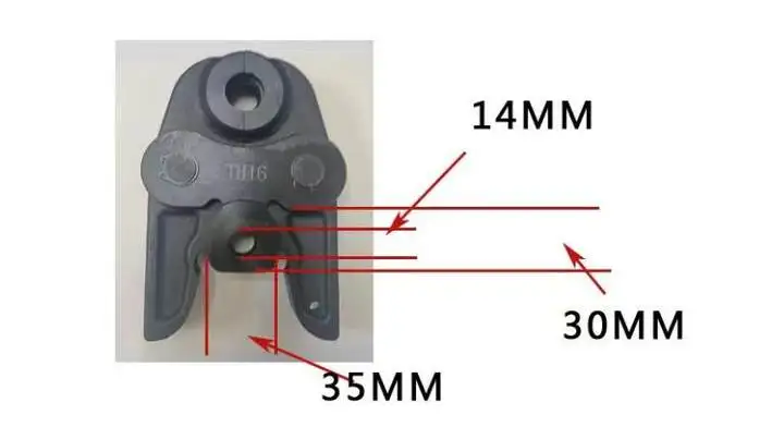 Rohrpresszangen-Set TH16-20-26-32mm, Ersatz-Presszange mit 4 austauschbaren Pressköpfen, Presswerkzeug für Aluminium-Kunststoffrohre und PEX-Rohre – Detail 1