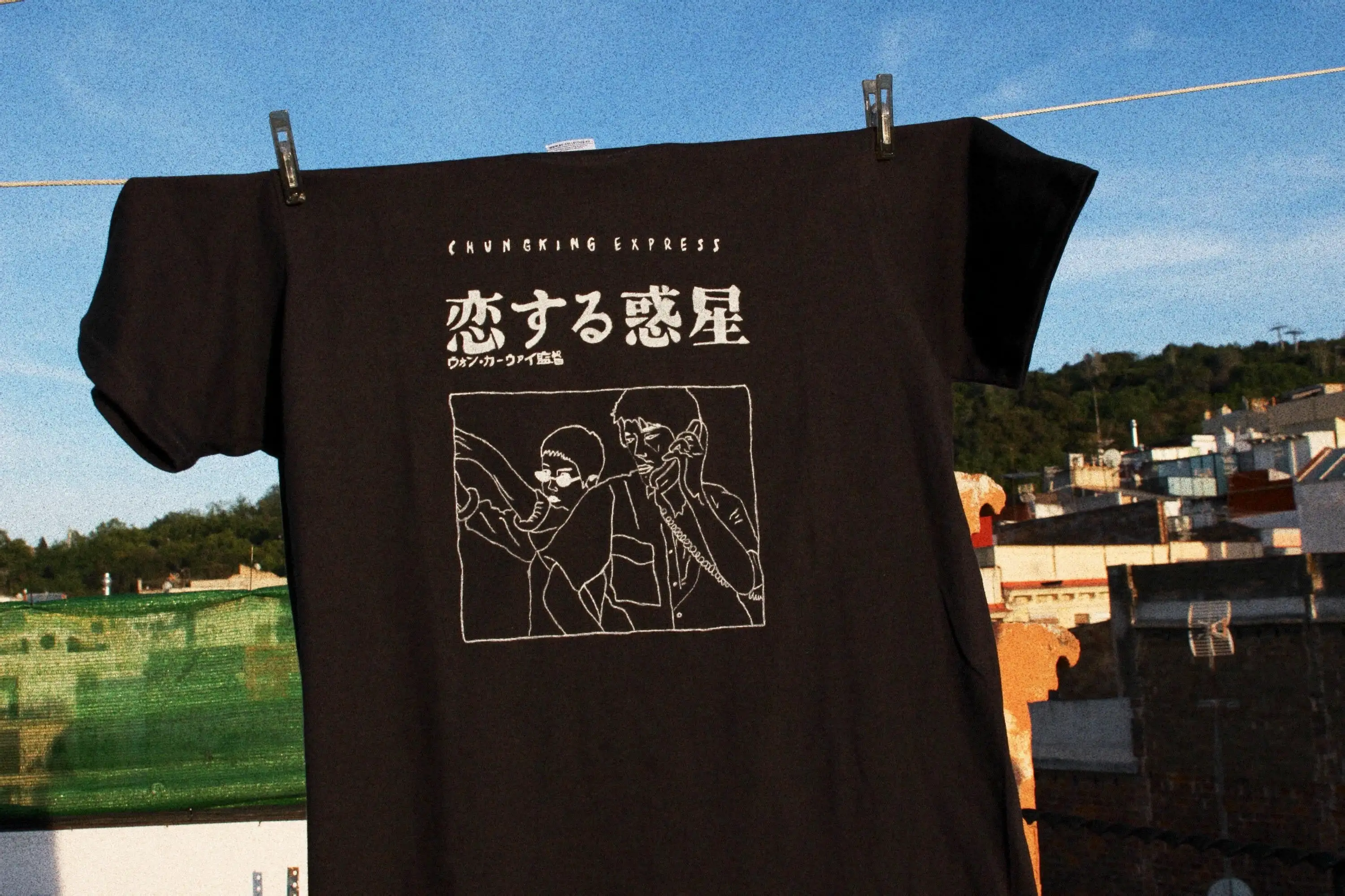 Chunking Express Wong Kar Wai Hand Painted 100 Organic Cotton T shirt