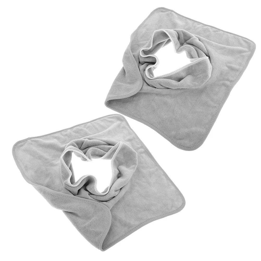 

2 шт., массажные чехлы, мягкие дышащие полотенца для лица для салона, дома, спа, ухода за кожей лица, легкие чехлы для лица для салона серого цвета