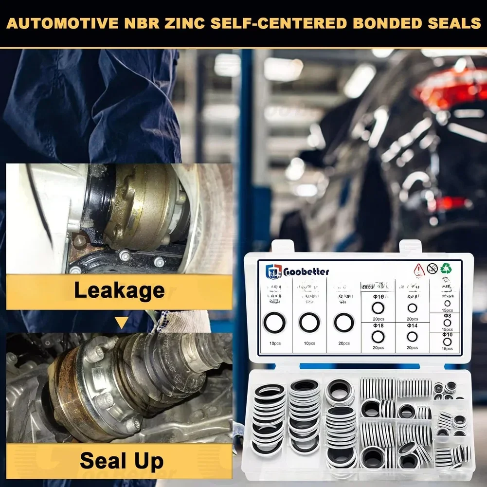 Zinc Plated Finish Washer Kit Precise Alignment Automatic Centering Design Zinc-plated Steel Oil-resistant Rubber Seals