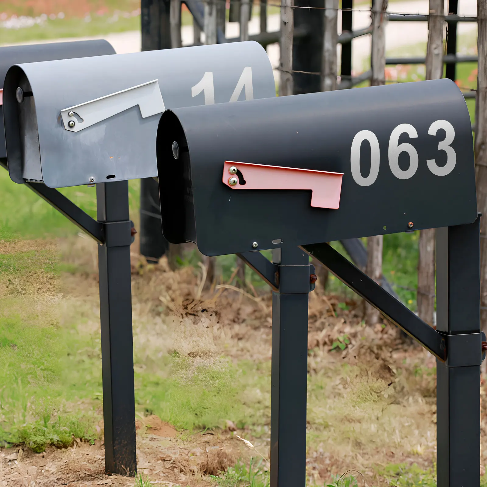 4Sheets Premium Reflective Mailbox Number Stickers High Visibility Weatherproof Adhesive Address Signs for Outside Door Trash