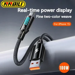 NNBILI 100W USB Cable Type C Fast Charging Digital Display Data Cable High Power Charge PD For iPhone 15 Samsung Huawei Xiaomi