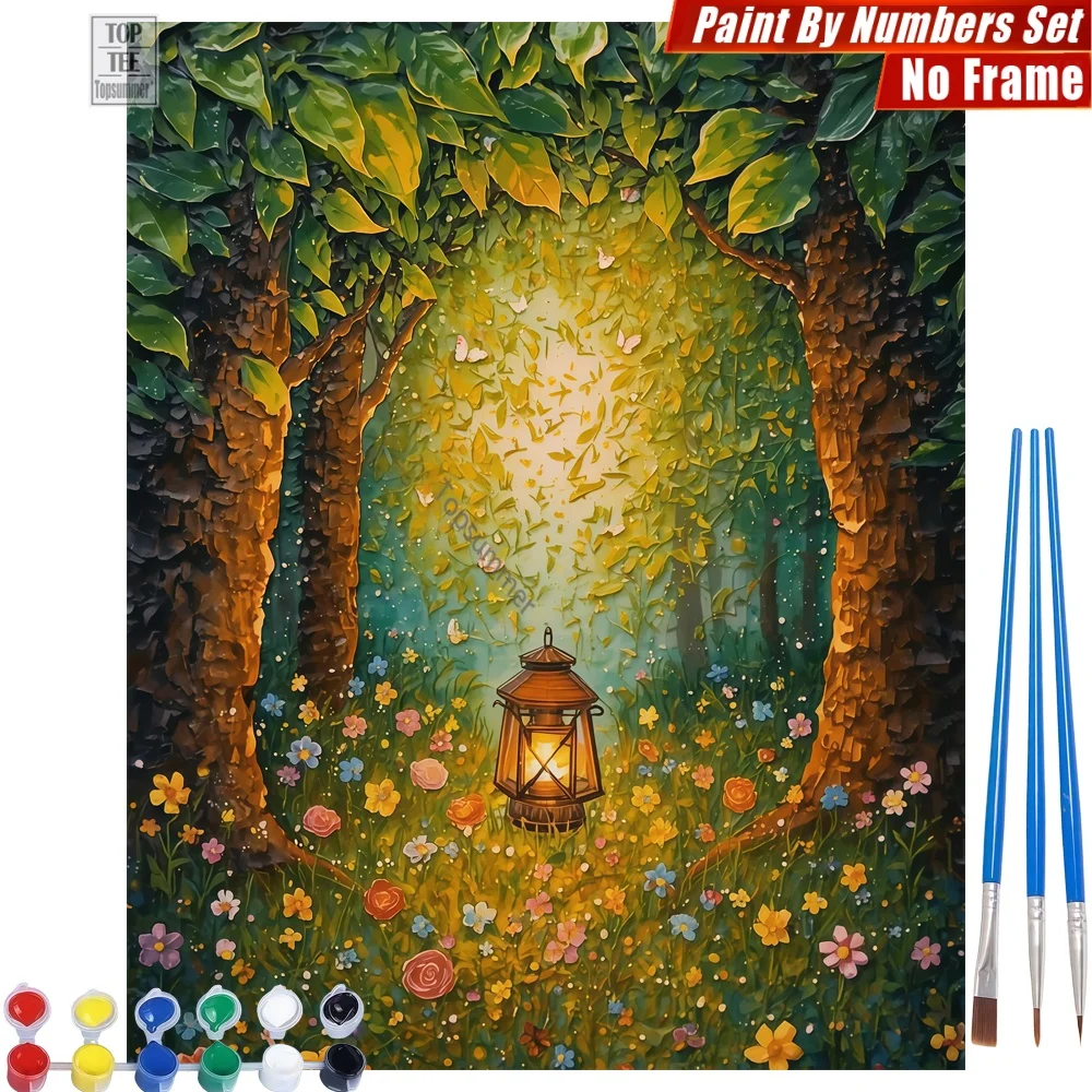 

Набор для рисования по номерам «Волшебный лесной фонарь» — светящийся лесной фонарь, настенное украшение для гостиной, подарок для мамы, подарок для папы