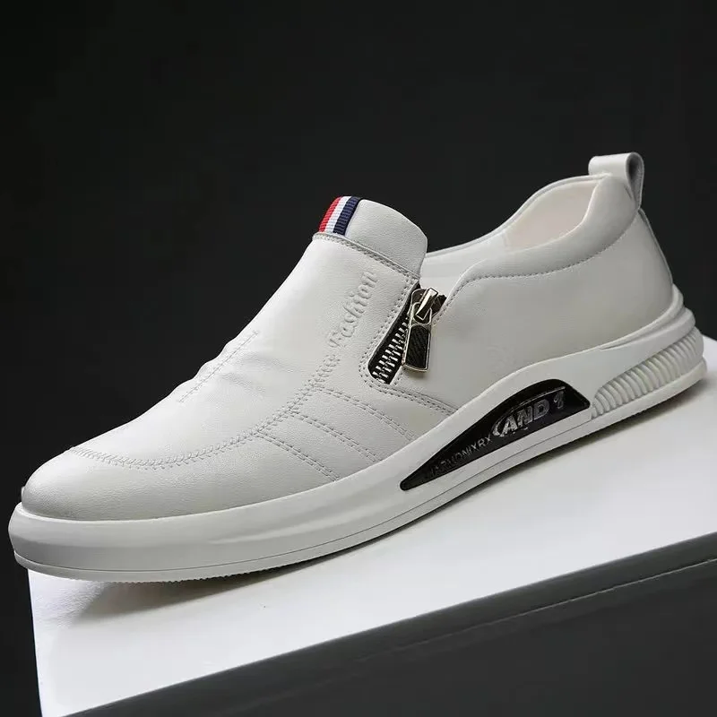 Leather shoes for men in spring new Korean casual leather shoes small white shoes fashionable and trendy breathable driving shoe