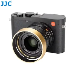 JJC Gegenlichtblende aus Metall mit Kappe für Leica Q3 43 Q3 Q2 Q Digitalkameraobjektiv, Schwarzgold, ersetzt Leica runde Gegenlichtblende Q-Objektivabdeckung