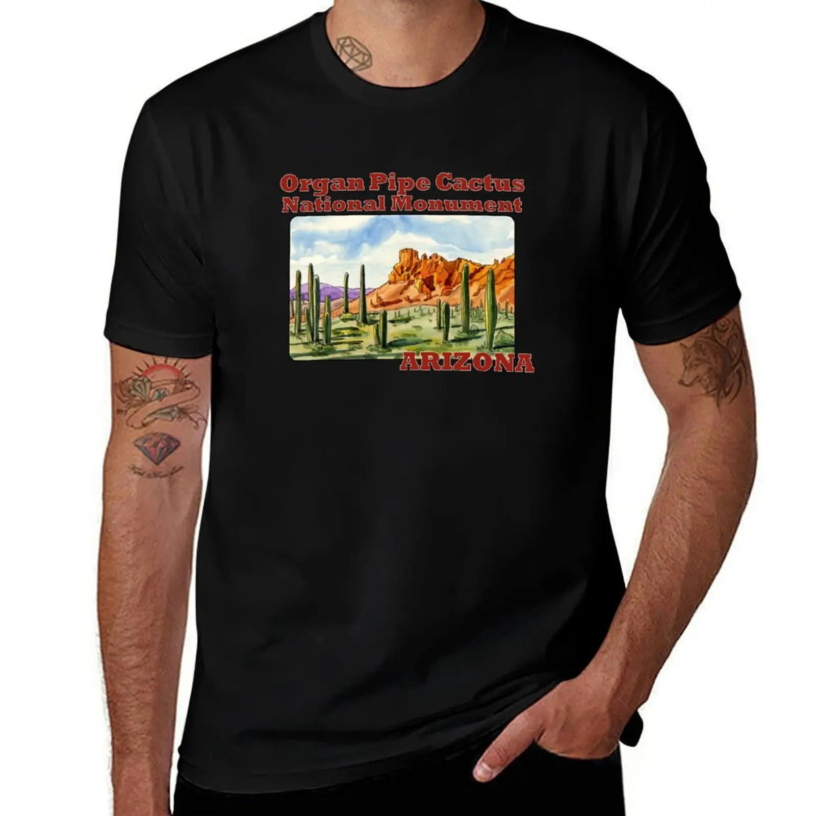 Organ Pipe Cactus National Monument, Arizona T-Shirt Casual Streetwear Short Sleeve Tee T-Shirt