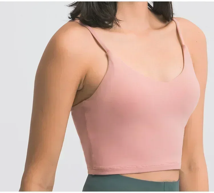 Limão-Yoga Vest para Mulheres, Sports Bra Top, Roupa Interior Fitness, Jogging ao ar livre, Lingerie V-Neck para Senhoras, Roupas de ginástica