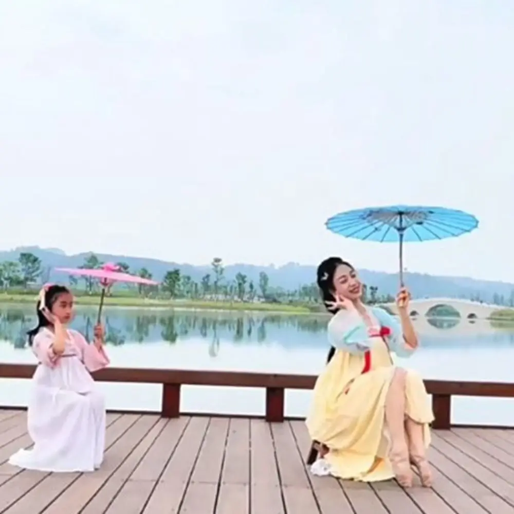 الصينية العتيقة نمط مزيتة ورقة مظلة الحرير 10 ألوان ازياء التصوير مظلة أداء الرقص مظلة #4