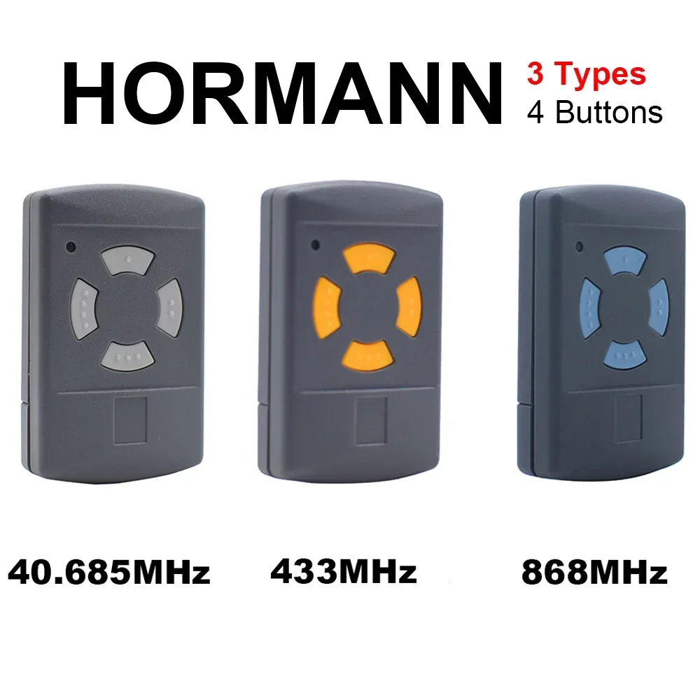 3 Types For HORMANN HSE HSM HS 2/4 868mhz 433mhz 40.685mhz Garage Door Remote Control Handheld Transmitter Keychain