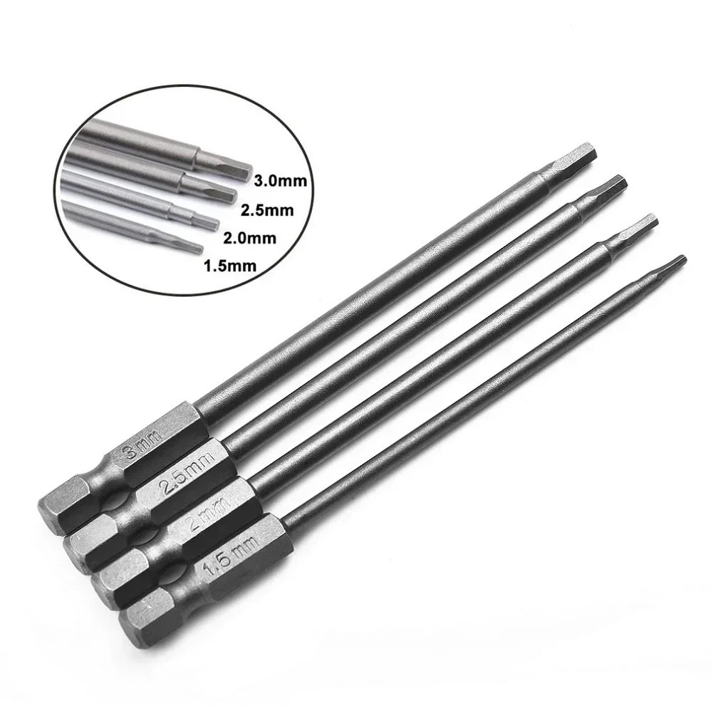 4Pcs Alloy Steel Hex Screwdriver 1/4