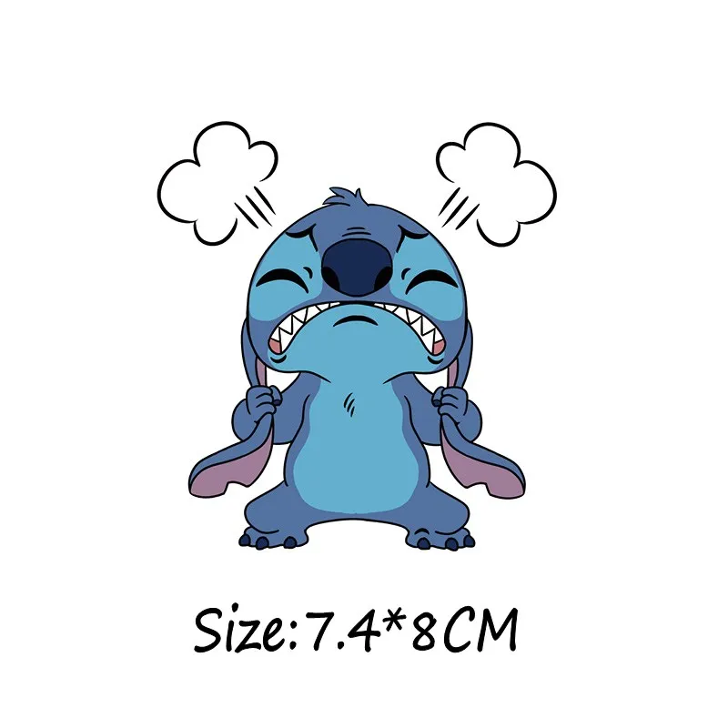 1Pcs Cartoon Miniso Disney Stitch Lilo Iron On Heat Transfer Stickers Clothes Pinted Thermal Appliques Washable T-Shirt Decal