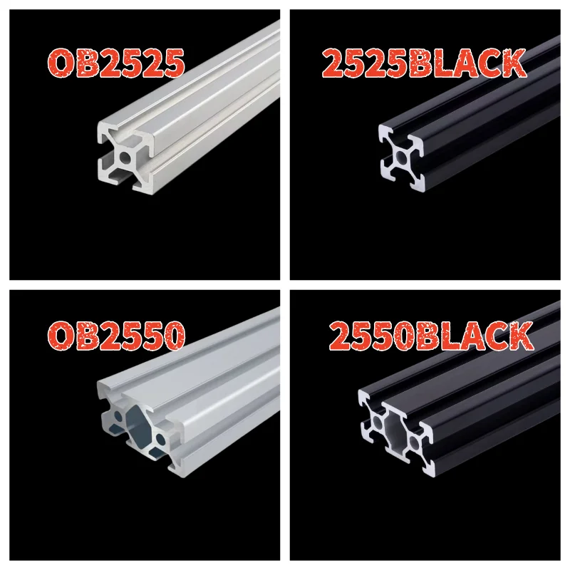 1pc/2pcs/4pcs CNC aluminum profile extrusion 2525/2550 T-slot EU standard 3D printer parts anode wire guide aluminum profile