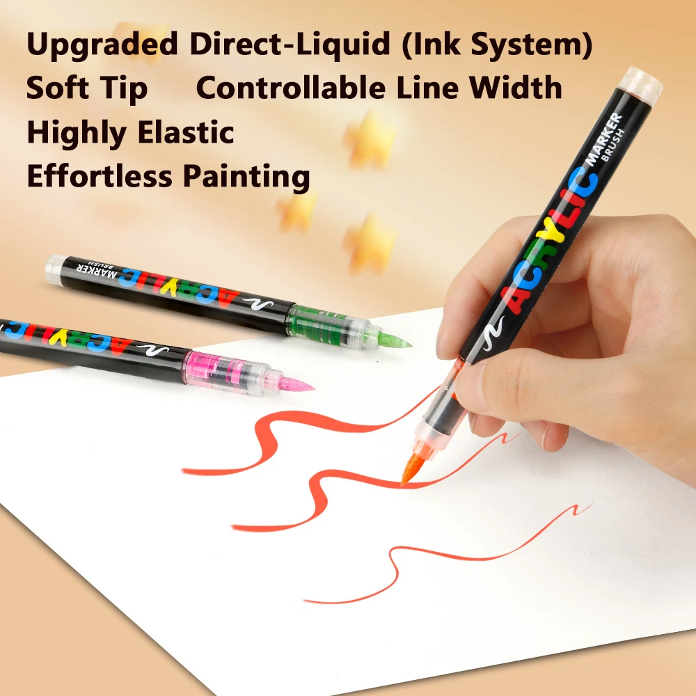 240/288 Colors Art Markers Soft Brush Tip Acrylic Markers Professional Major Color Systems For Painting DIY Gift Art Supplies