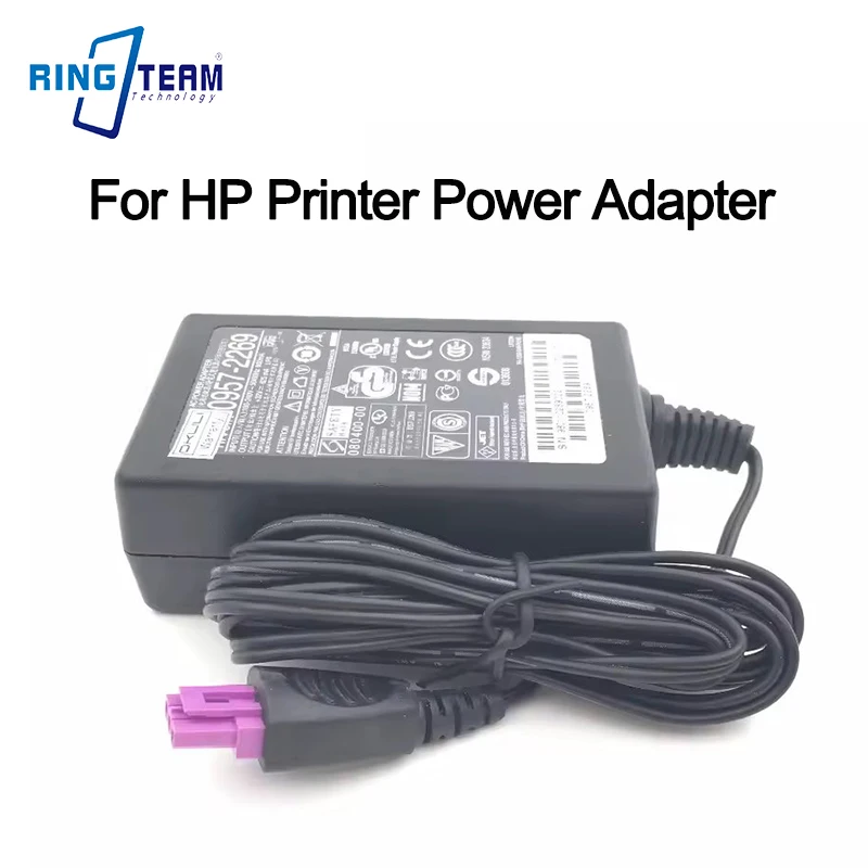 Purple 3-Pin AC Adapter for HP DeskJet 3516 3548 2540 Printer Overcharge Protection Compatible with HP OfficeJet 100 200 Series