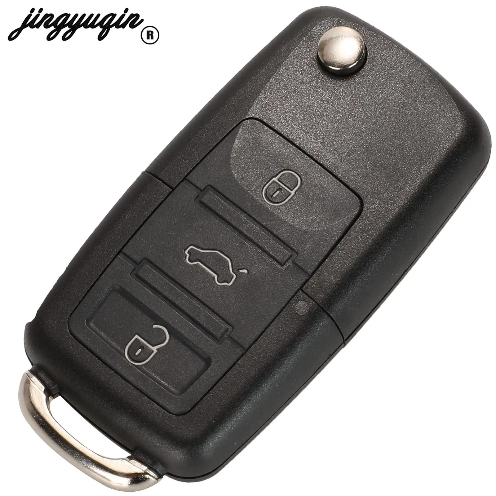 jingyuqin 1K0959753G 1J0959753 DA/ AH For VW Volkswagen Beetle Bora Golf Passat Polo ID48 Chip 434MHz Flip Remote Key 3 Buttons