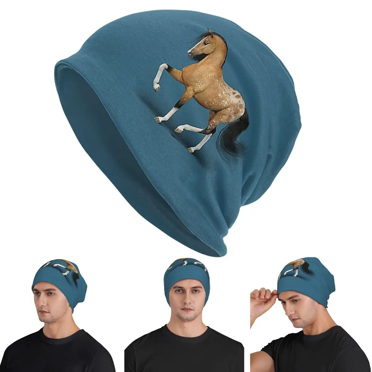 

Buckskin Appaloosa Horse Skullies Beanies Hats Warm Autumn Winter Outdoor Cap Knitted Bonnet Caps for Unisex Adult
