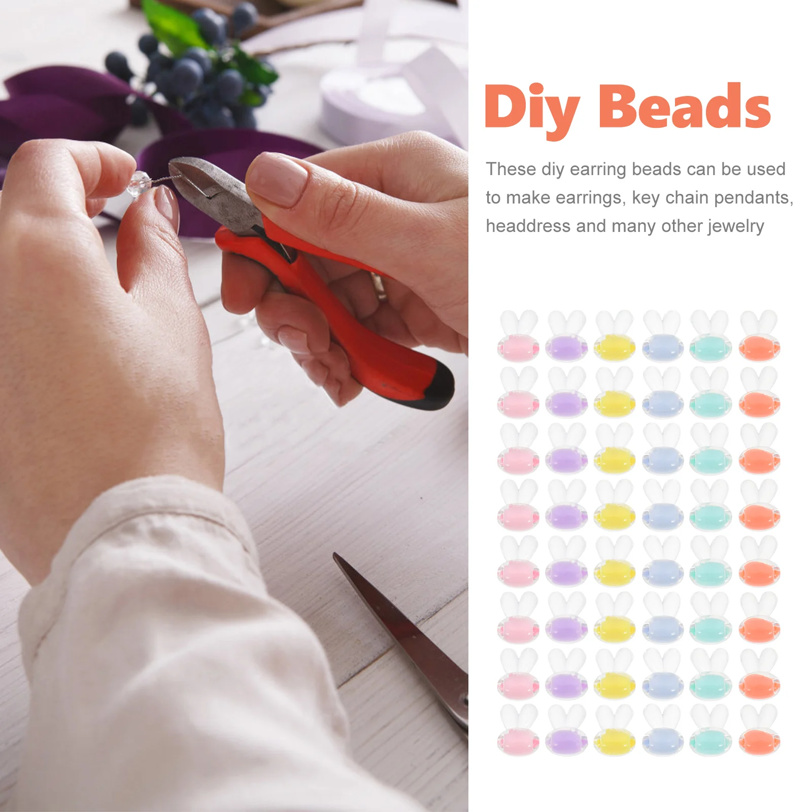 

100pcs Plastic Beads For Diy Jewelry Making Craft Bead Accessories Kids Colorful Learning Bead Set Spacer Beads With Holes For