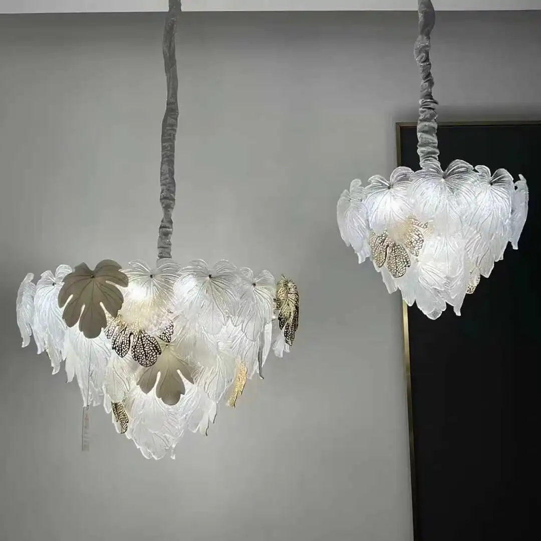 

Modern Ceiling Chandelier 2025 New Lighting For Living Dining Room Luxury Art Decor Glass Flower Chandelier Hanging Lamp Lustre
