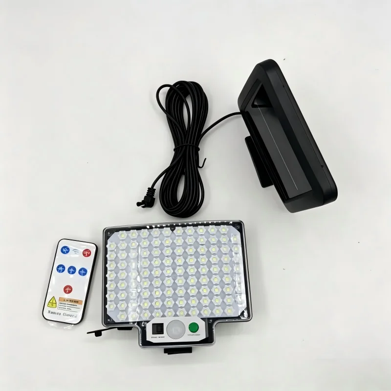 Solar Powered Motion Sensor LED Flood Light IP65 Waterproof Outdoor Security Lamp for Garden Patio Garage Pathway Yard Lighting
