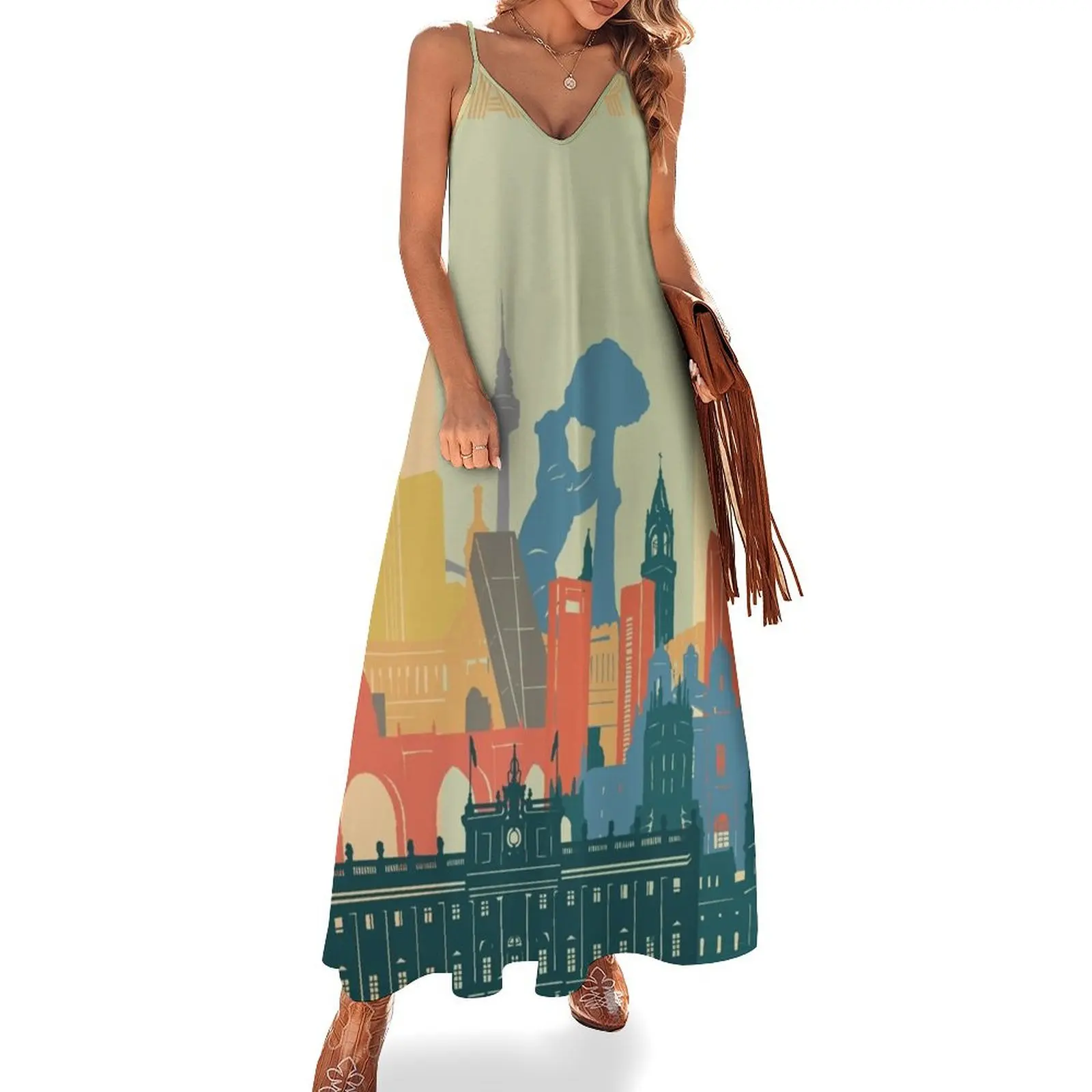 

madrid skyline Sleeveless Dress summer dress daily festival outfit women Female dress