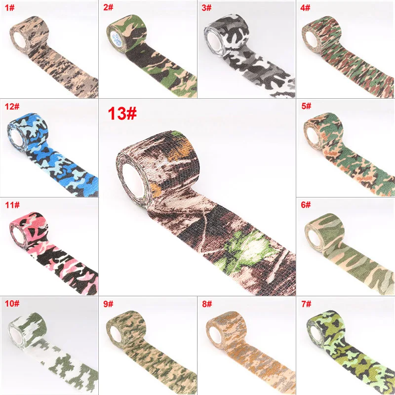 4.8m Camouflage Hunting Elastic Bandage Ankle Knee Finger Arm Support Self Adhesive Wrap Athletic Sports Protector Hunt Disguise