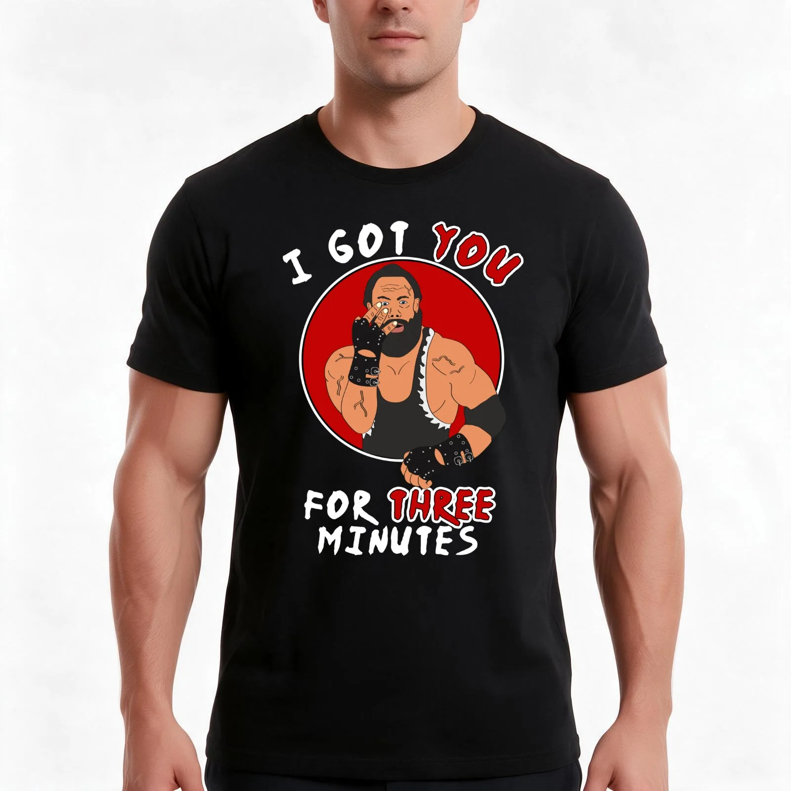 I got you for three minutes wrestler cage match T-Shirt, Summer Casual Cotton Tee, Oversized Streetwear Tops, Unisex Men Women