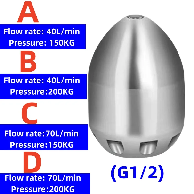 1/2 Internal Thread High-Pressure Pipeline Cleaning And Dredging Nozzle, Sewer Dredging Nozzle, Cleaning Machine Accessories