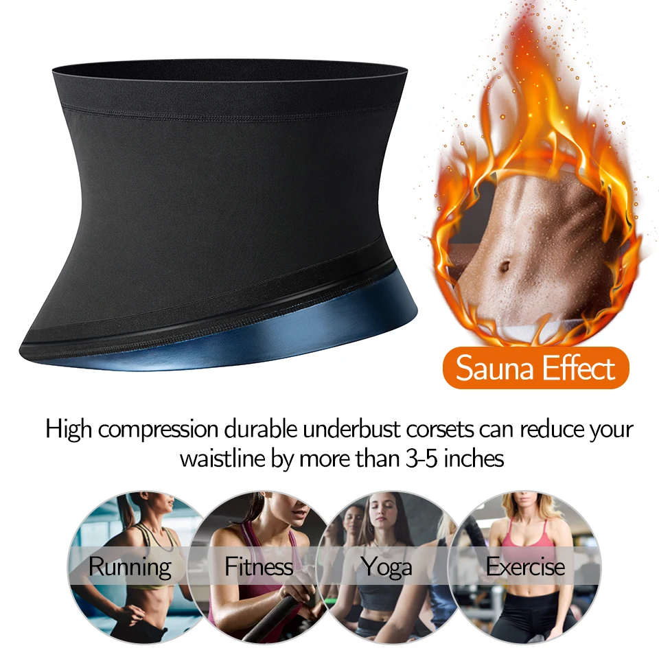 Sauna Waist Trimmer Belly Wrap Workout Sport Sweat Band Abdominal Trainer Weight Loss Body Shaper Tummy Control Slimming Belt