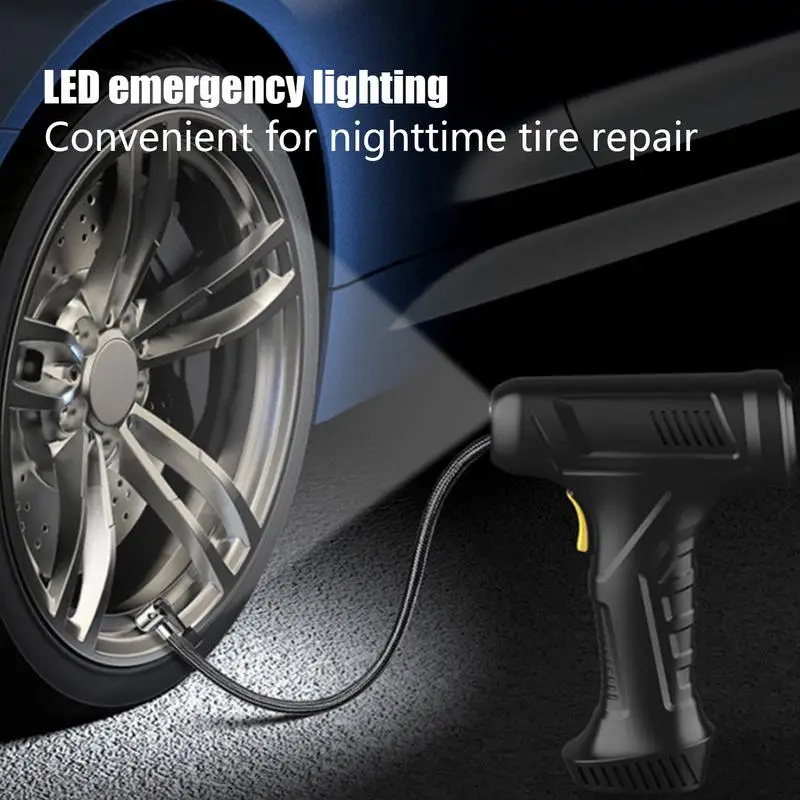 Cordless Tire Pump 12V Portable Vehicle Tire Inflator Rechargeable Auto Smart Air Pump Auto Shut-Off Battery Car Tire Pump With