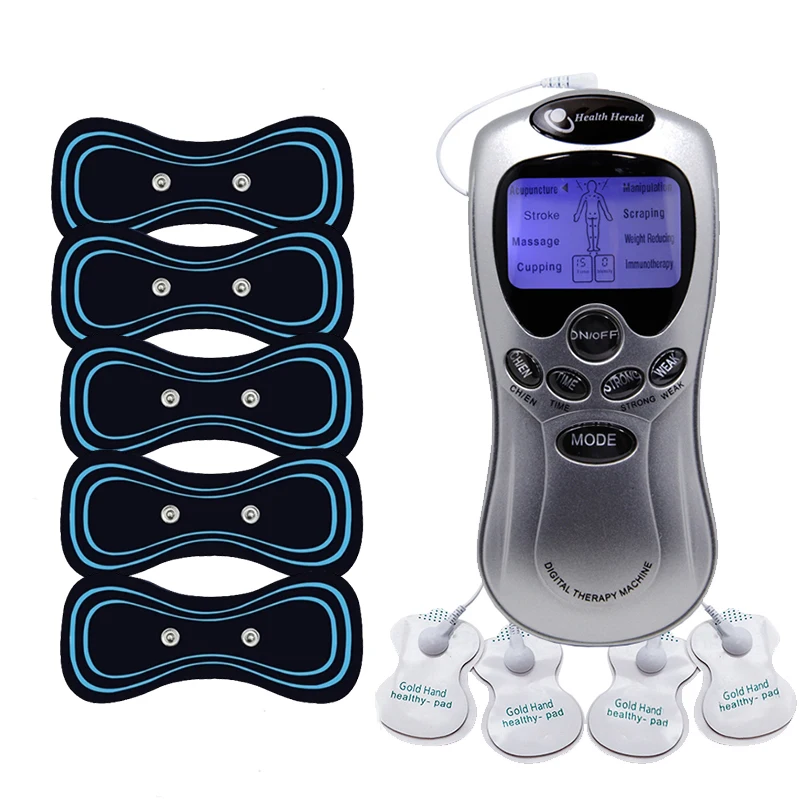 Electric Tens Acupuncture Body Massager 8 Modes LCD Digital Meridian Therapy Muscle Stimulation Kit EMS Stimulator Pain Relief